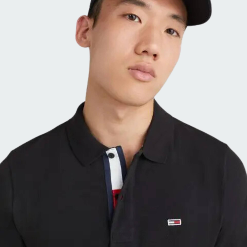 Slim placket polo-null