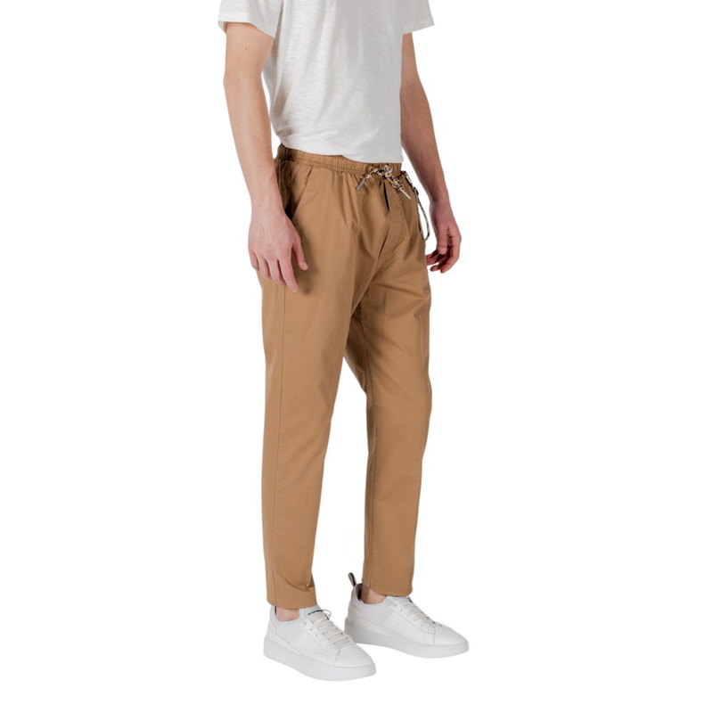 Brown cotton casual pants-null
