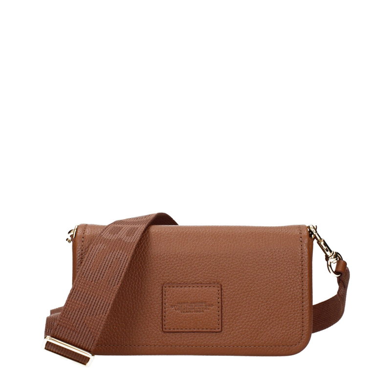 Brown leather crossbody bag-null