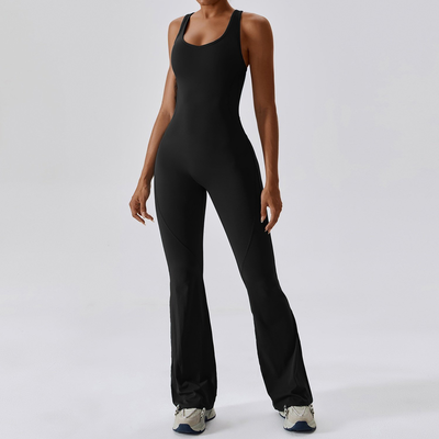 Amor jumpsuit with backless stylish design, Black/black, medium
