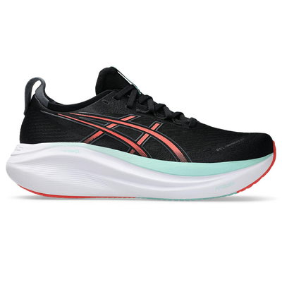 Asics men's gel-nimbus 27, Black/coral, medium