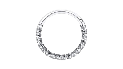 Surgical steel twisted clicker silver, , medium