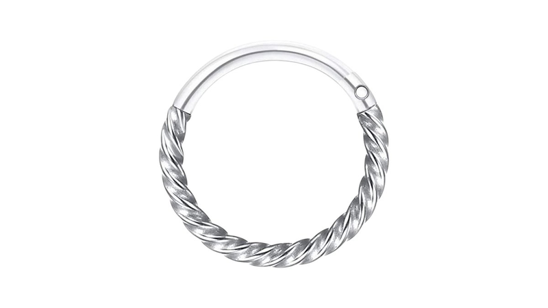 Surgical steel twisted clicker silver-null