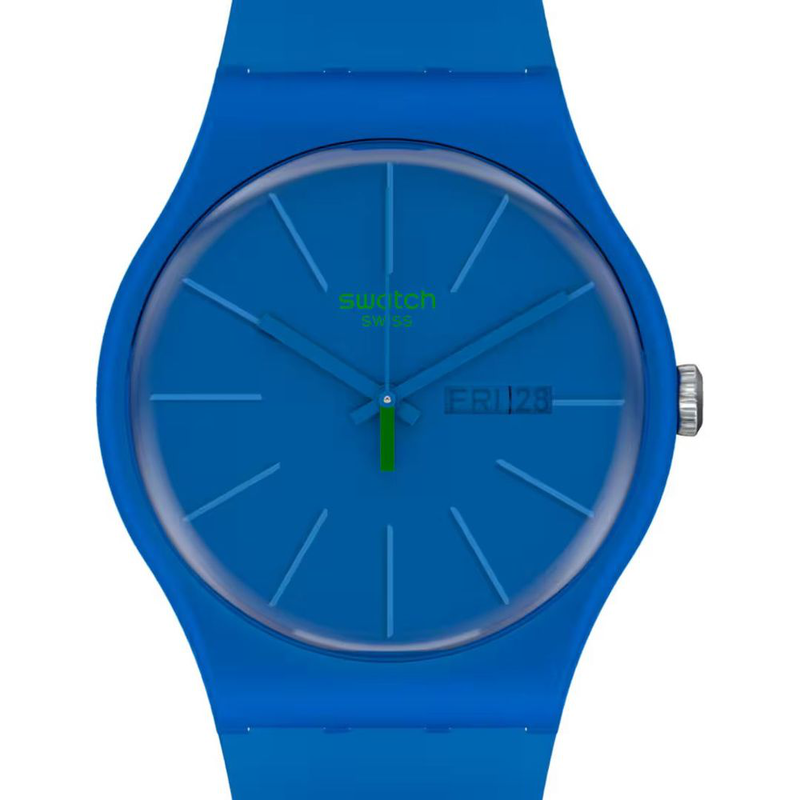 Blue plastic dress watch-null
