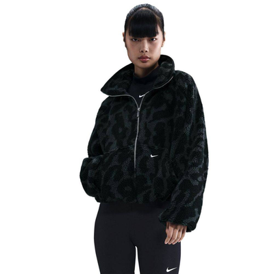 Nike nsw womens high-pile fleece jacket, Black / Black, medium