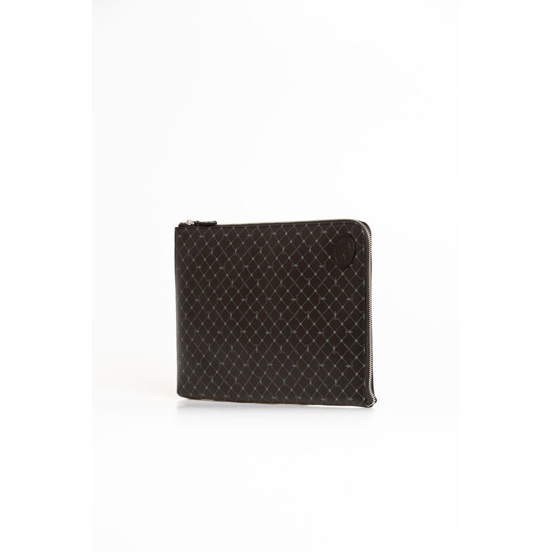 Black leather men clutch-null