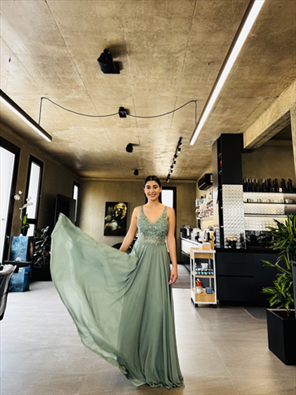 Maxi chiffon dress-null