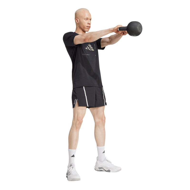 Adidas men's climacool training camo logo graphic t-shirt-null