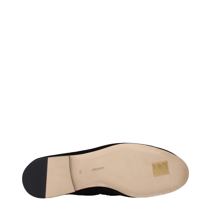 Black leather slip-on loafers-null