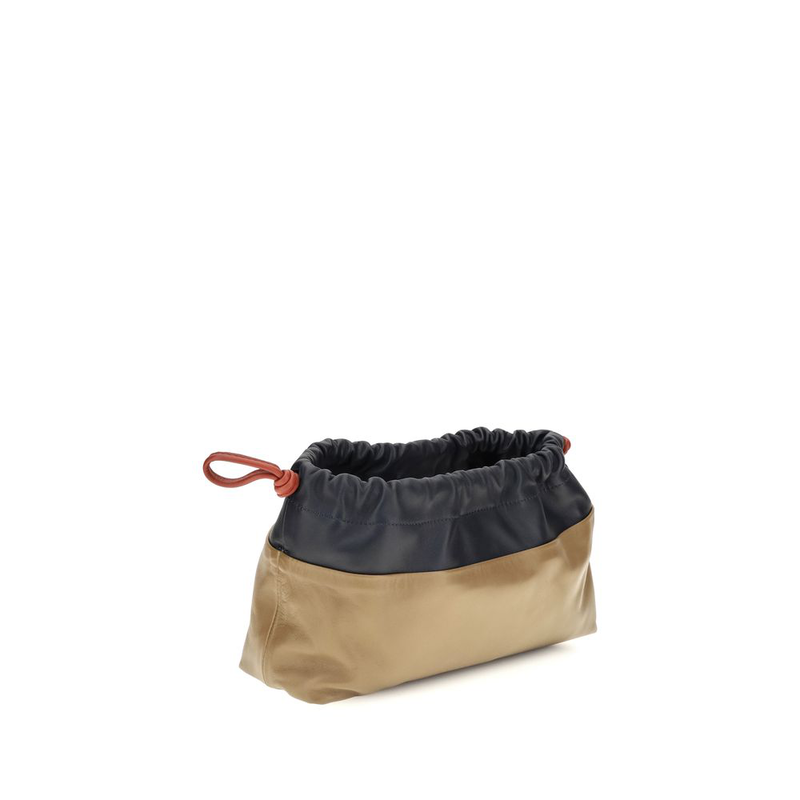 Beige calf leather bos taurus clutch bag-null