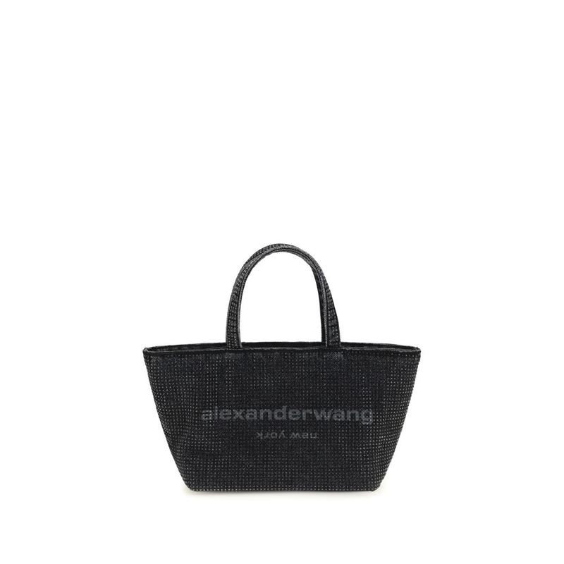 Gray cotton shoulder bag-null