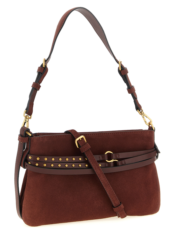 Bordeaux lamb leather shoulder bag-null