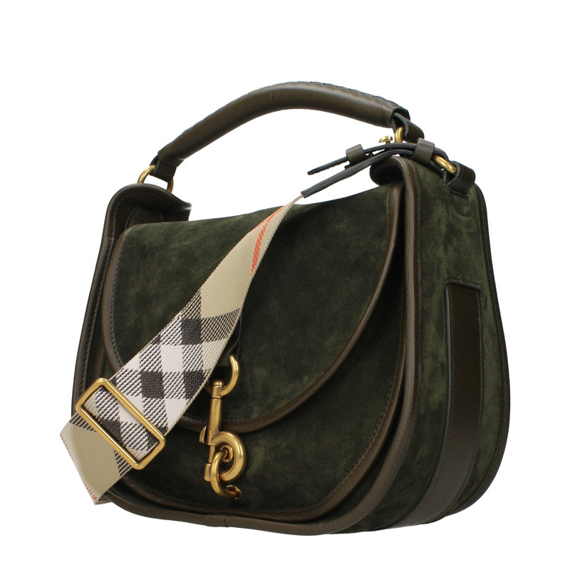 Green leather handbag-null