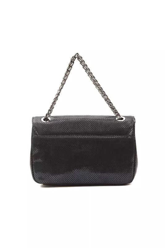 Blue leather women crossbody bag-null