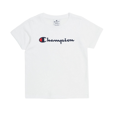 Champion kids girls crewneck athletic t-shirt white 404998-ww001