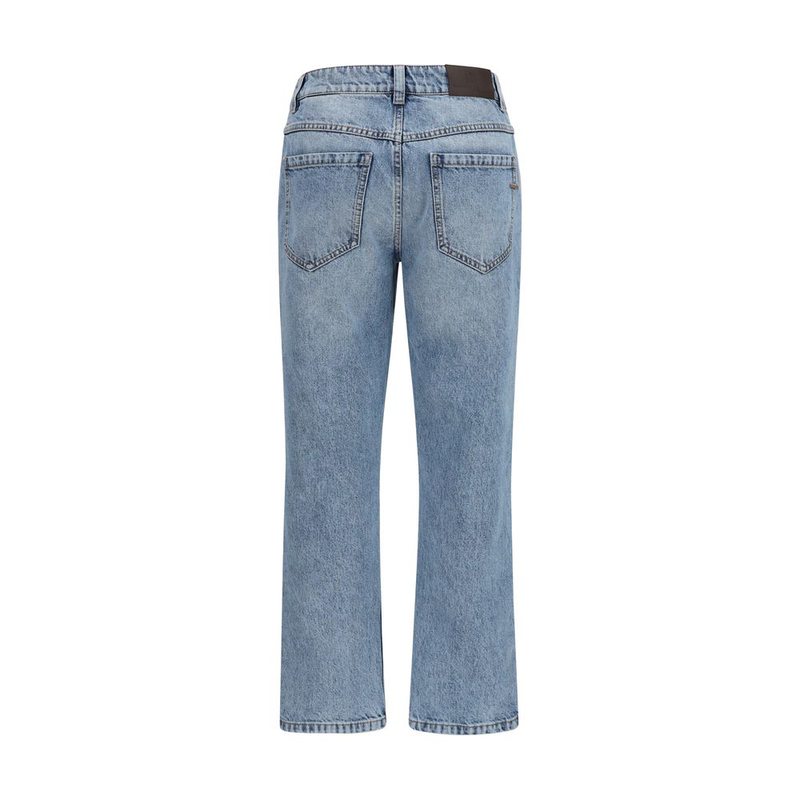 Blue cotton straight-leg jeans-null