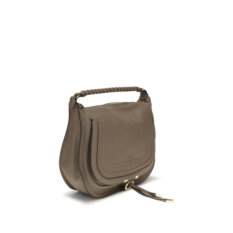 Beige calf leather bos taurus shoulder bag-null
