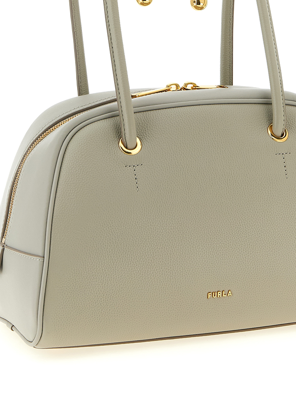 Gray calfskin handbag-null