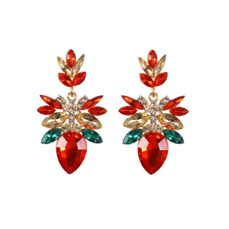 Crystal statement earrings red image number null