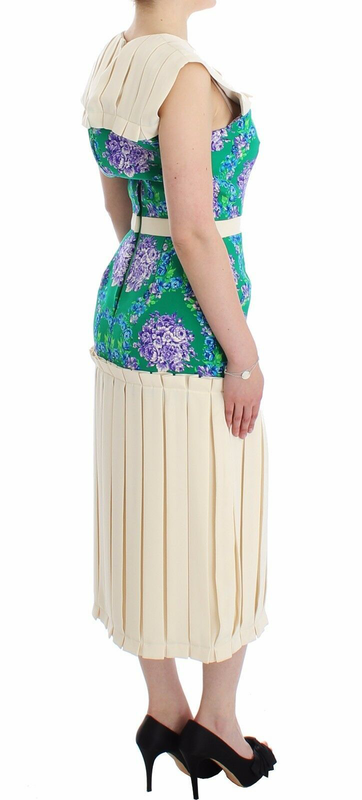 Multicolor dress gown floral sleeveless gown-null