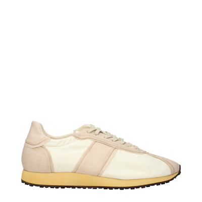 Beige fabric athletic sneakers, Beige, medium