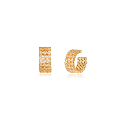 Selene ear cuff, White Zircon, medium