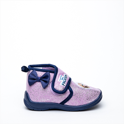 Frozen lilac bow velcro strap girls slippers