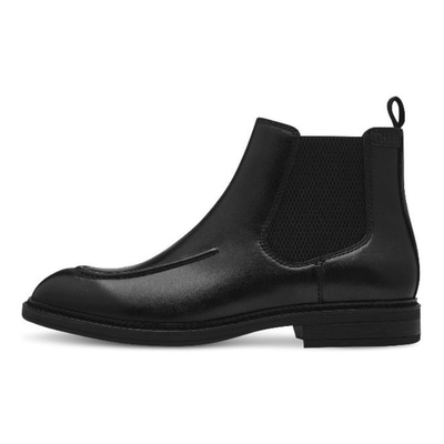 Tamaris men leather ancle shoes, Black, medium