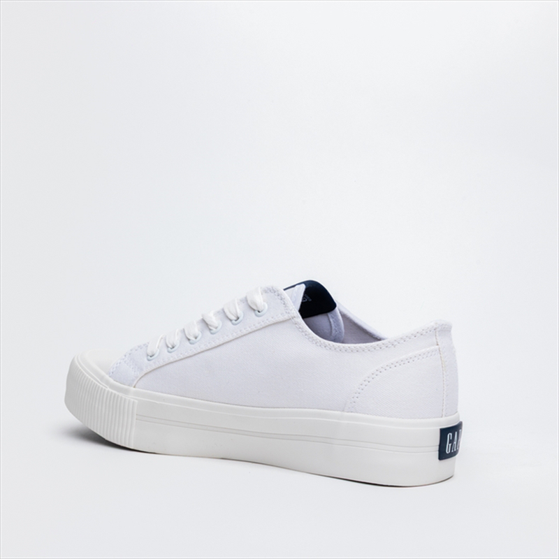 Gap canva lace up flat sneakers with chunky rubber sole image number null