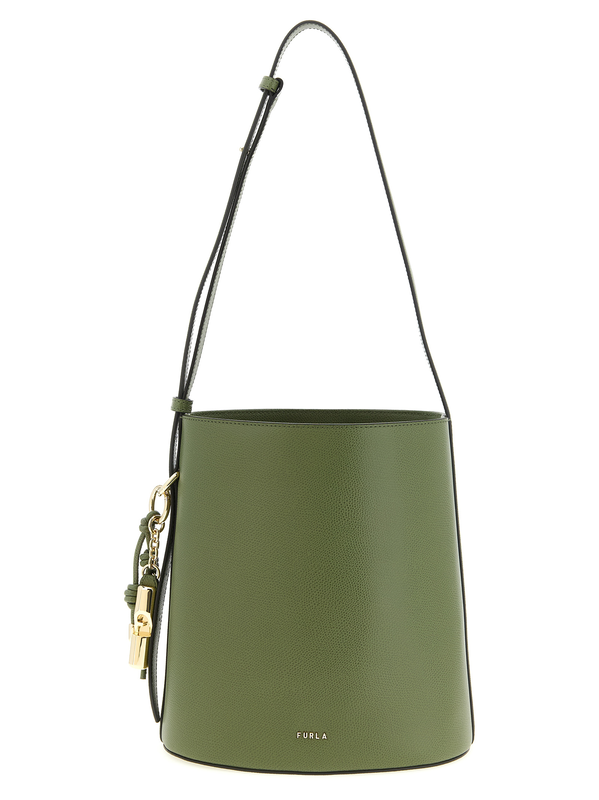 Bicolor calfskin shoulder bag-null