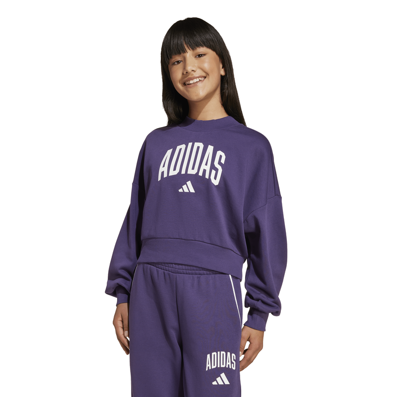 Adidas girls seasonals essentials collegiate typography crew-null