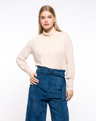 Blouse knitted high neck