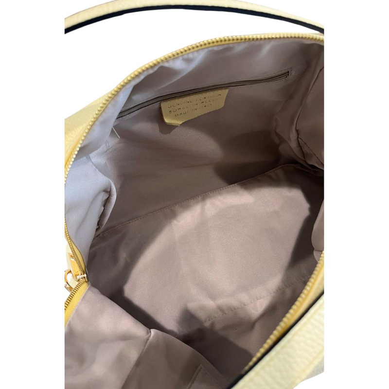 Yellow leather women shoulder bag-null