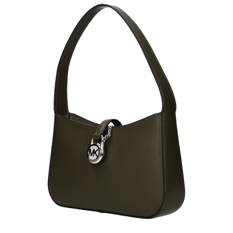 Green leather handbag-null
