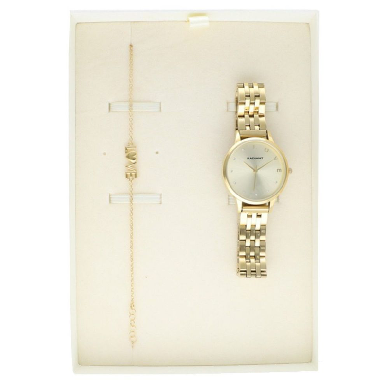 Gold stainless steel dress watch-null