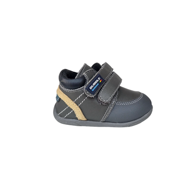 All leather spanish boy booties, Grey, medium