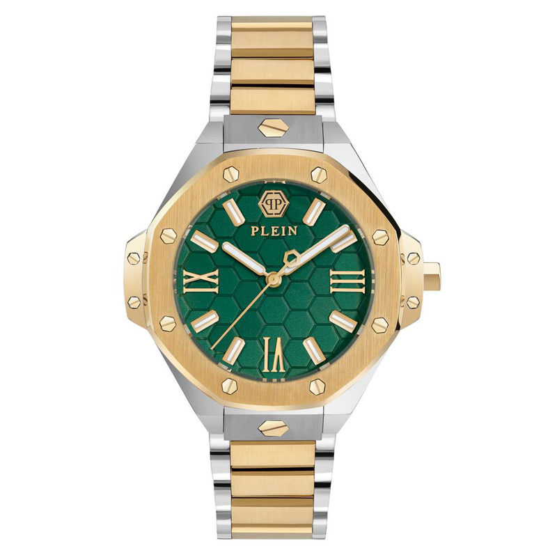 Gold stainless steel dress watch-null