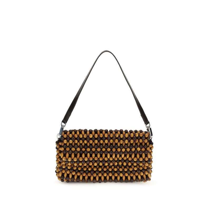 Brown wood shoulder bag-null