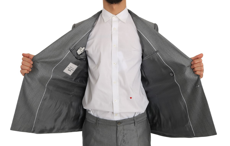 Black stretch crystal bee slim fit suit-null