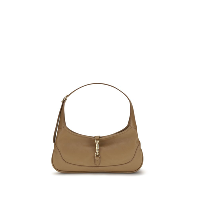 Beige goatskin shoulder bag, Beige, medium