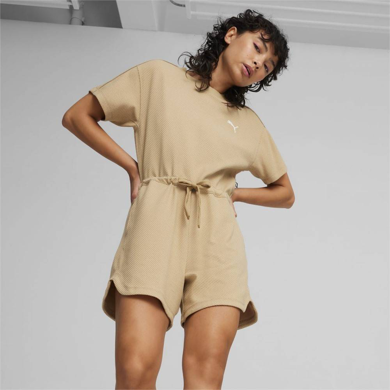 Her short jumpsuit-null
