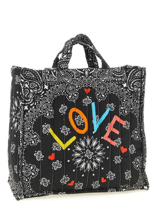 Black cotton tote bag-null