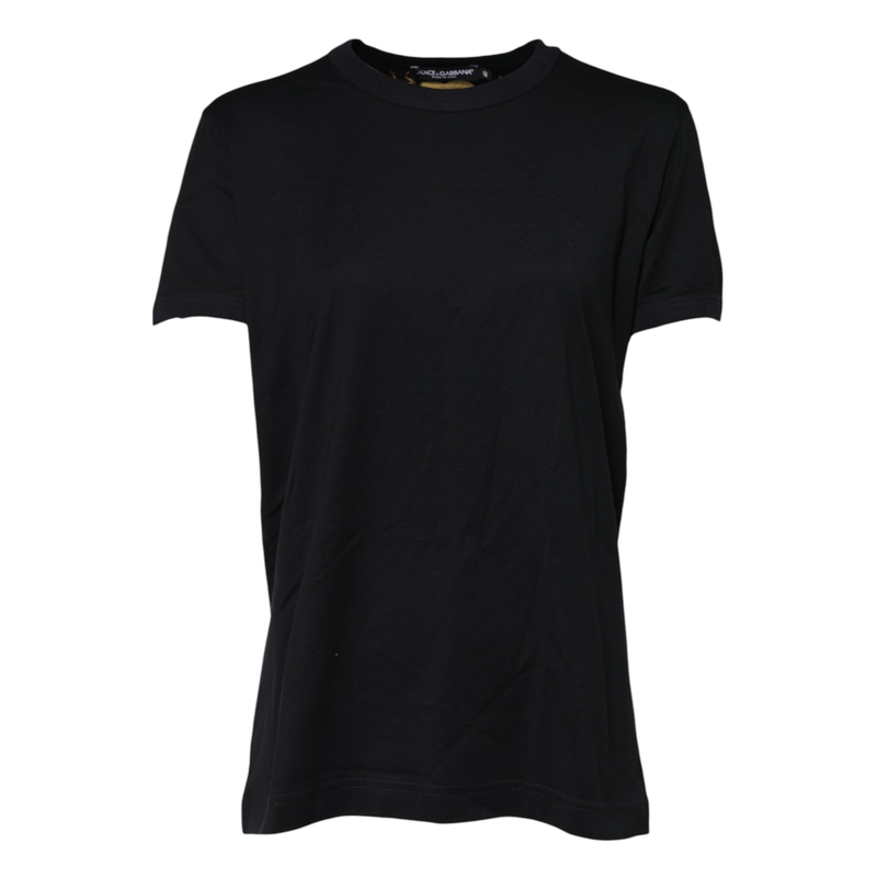 Black cotton dg print short sleeve top t-shirt-null
