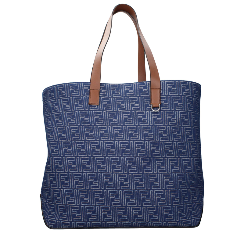 Blue fabric shoulder bag-null
