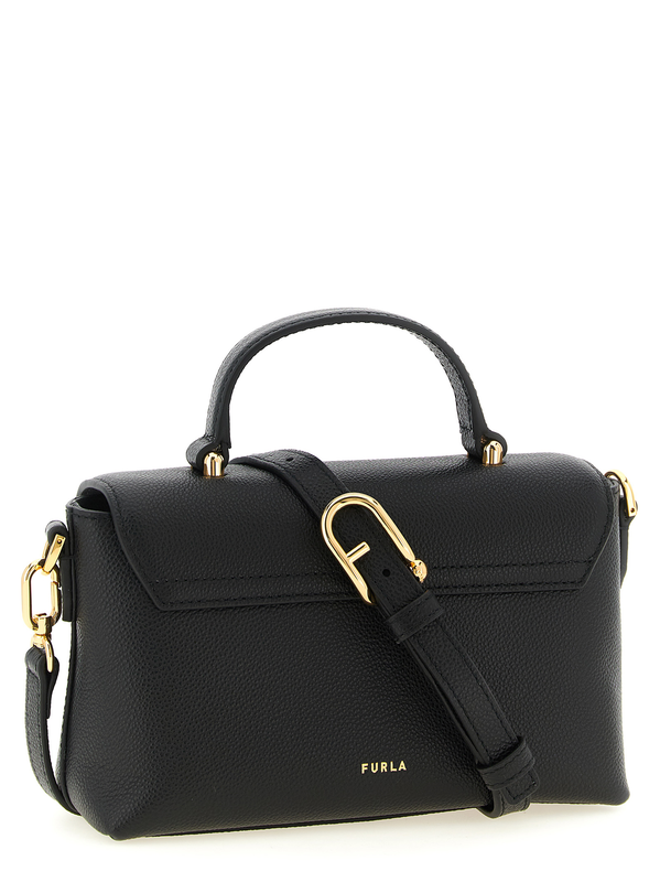Black calfskin handbag-null