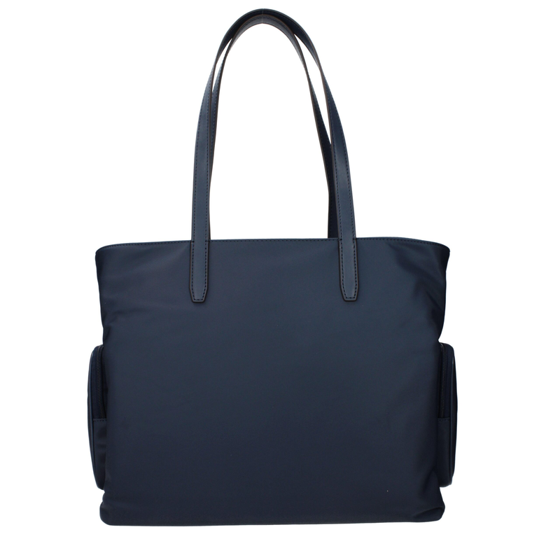 Blue fabric shoulder bag-null