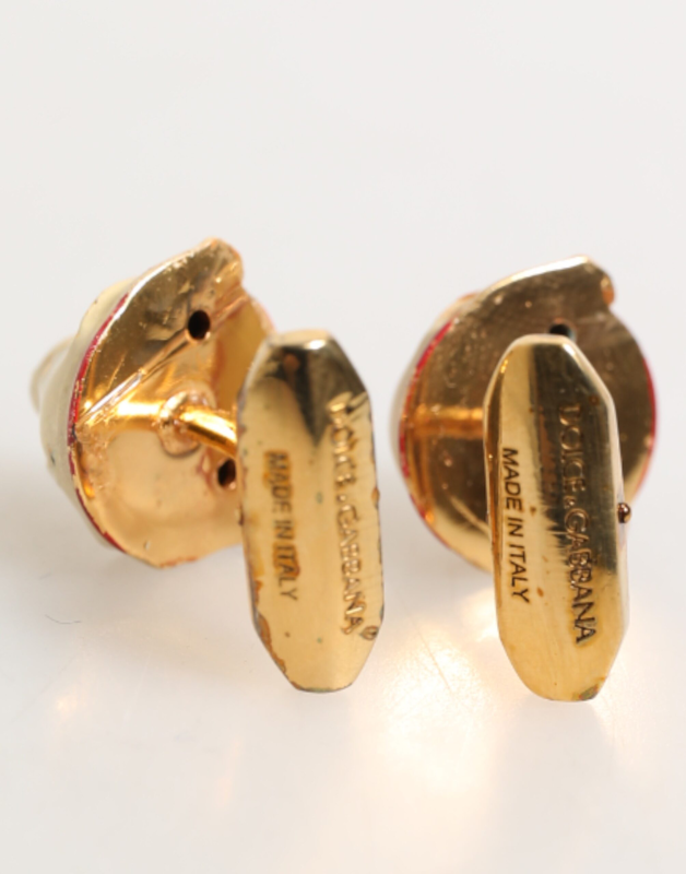 Brass gold tone dog puppy men's accessories cufflink-null