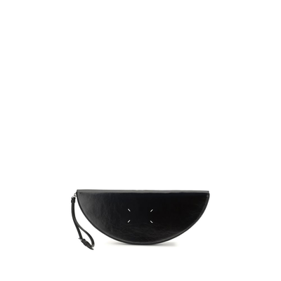 Black calf leather bos taurus clutch bag, Black, medium