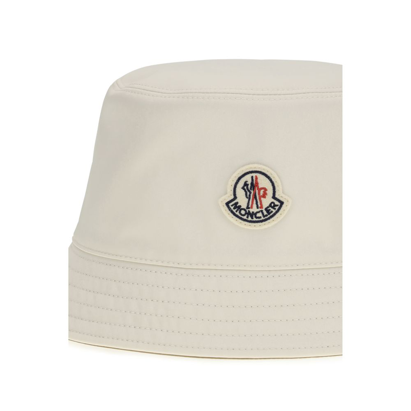 White polyester bucket hat-null