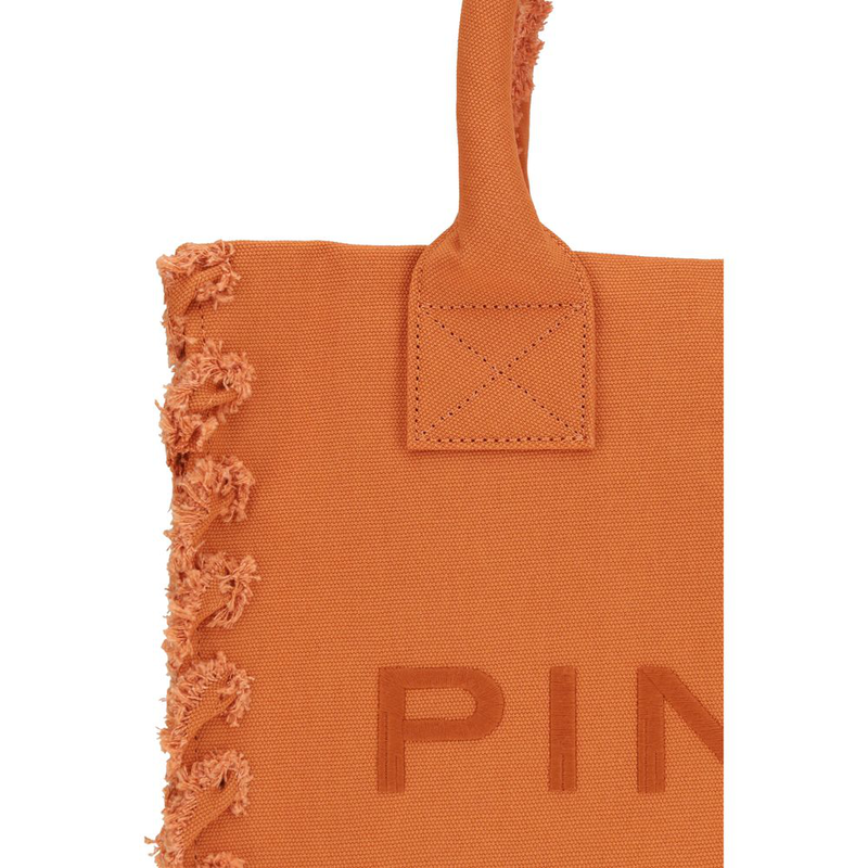 Orange cotton shoulder bag-null